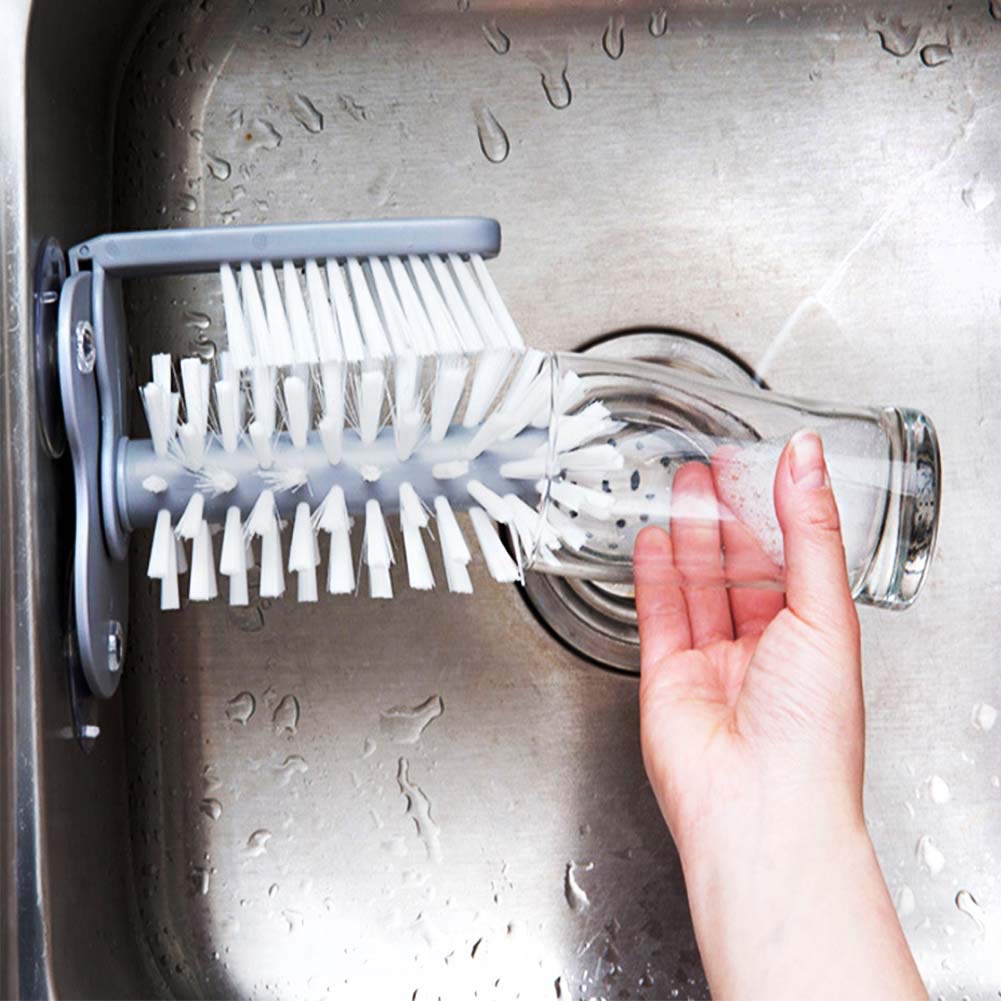 Sparkling Solutions: Revolutionize Your Kitchen with our 2-in-1 Cup Scrubber and Glass Cleaner!